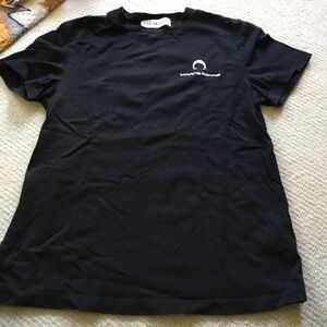 Marine Serre Black Short Sleeve Tee with White Crescent Logo